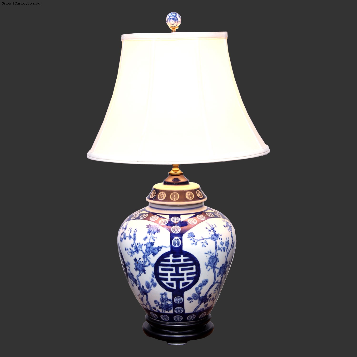 Blue And White Ceramic Table Lamp With, Chinese Table Lamps Australia